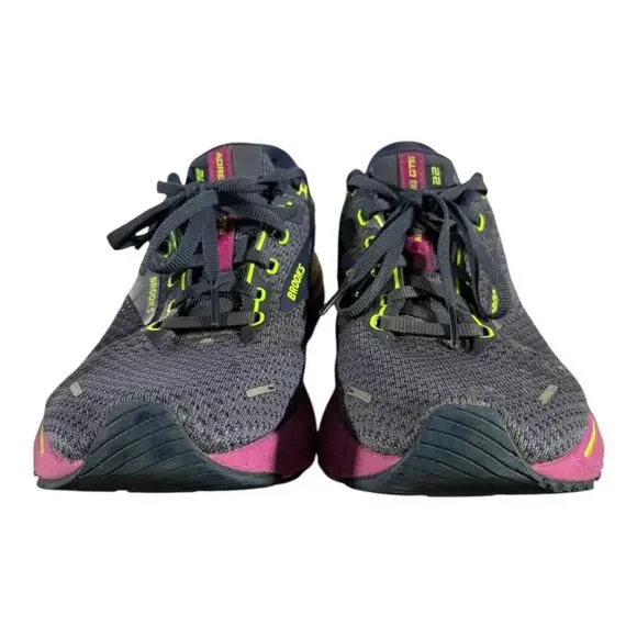 Brooks Adrenaline GTS 22 Women’s 11 Navy Purple Neon Running Shoes Medium B - Picture 3 of 9